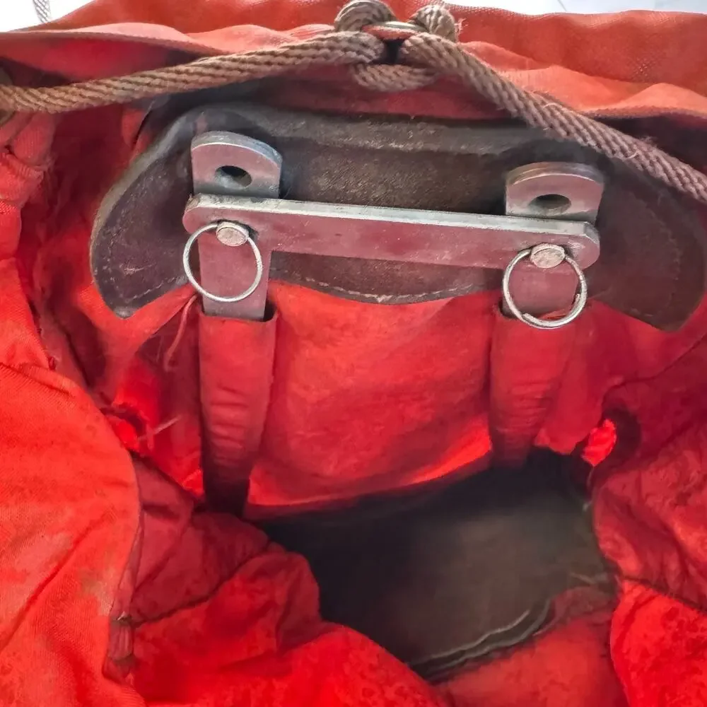 Vintage Alpine Designs Sport Backpack Boulder CO Red Leather Bottom Hiking USA